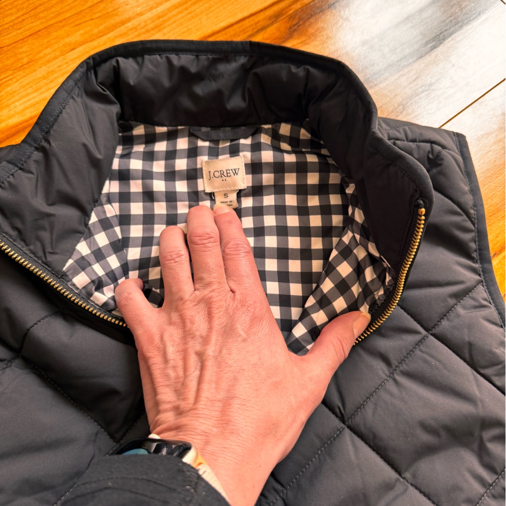 J. Crew Black Quilted Vest - Picture 2 of 3